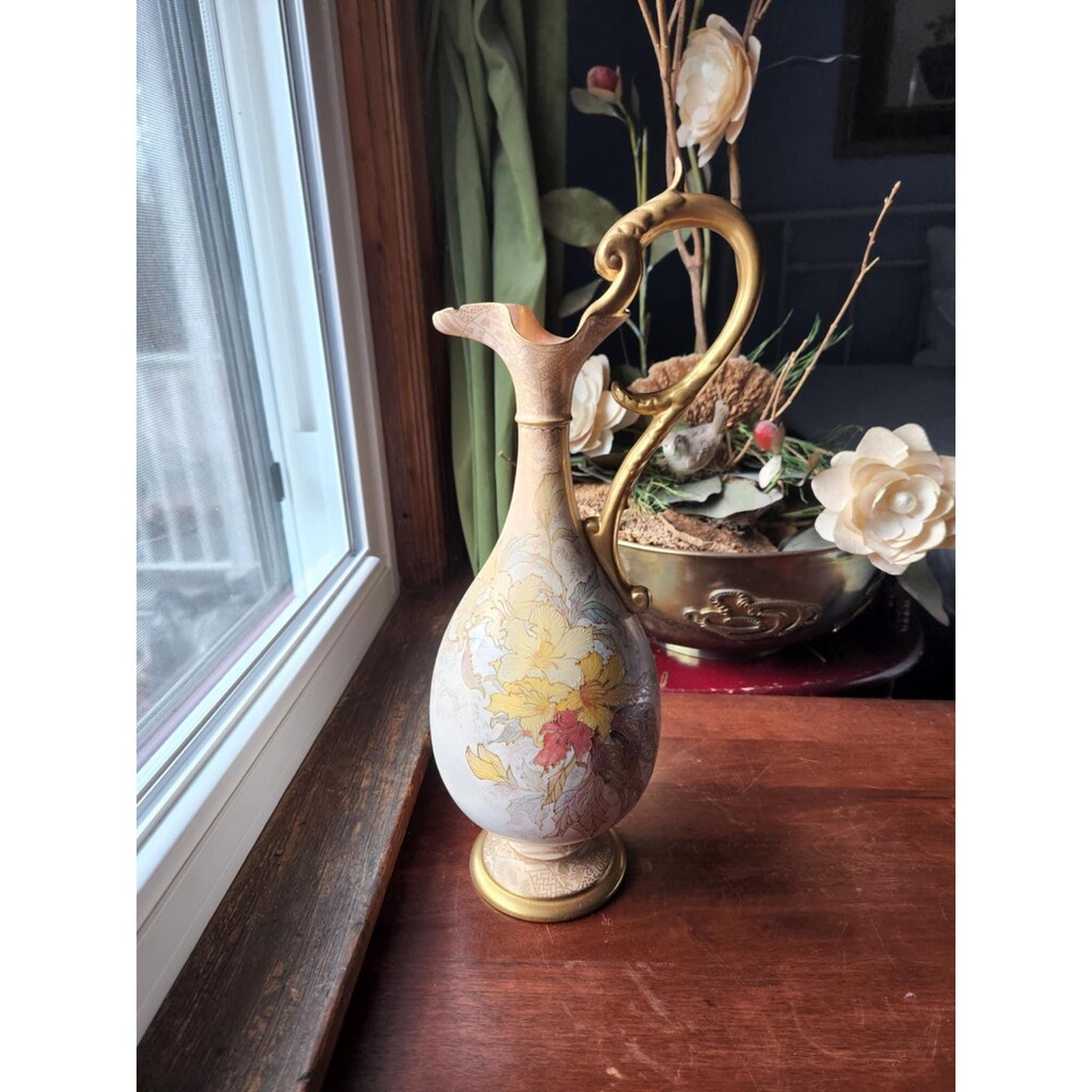 Antique Burslem Pitcher, Ewer | Doulton, porcelain jug | small rim chip